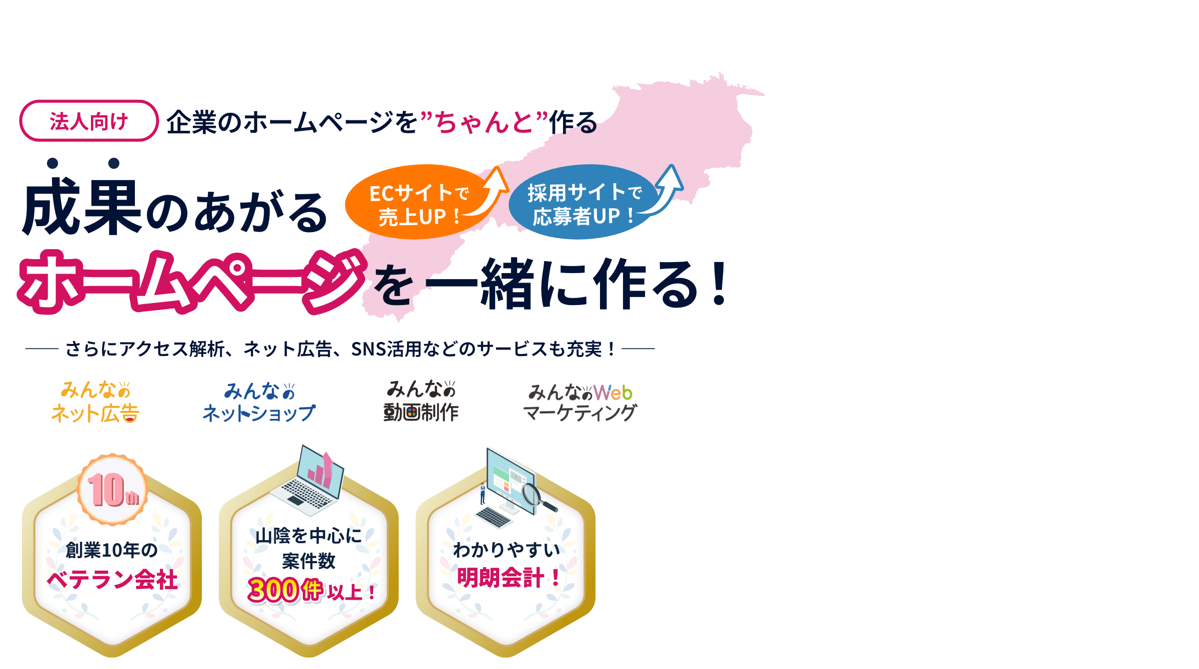 成果のあがるホームページを一緒に作る！｜法人向け｜企業のホームページをちゃんと作る