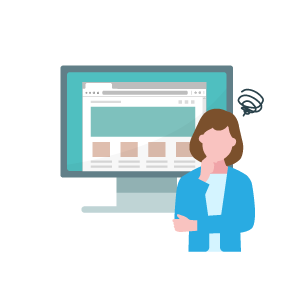 パソコンの前で握手する人のイラスト